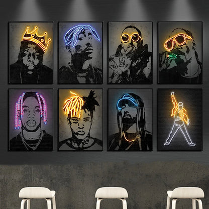 Eazy-E Abstract Neon Painting Art